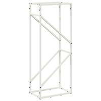 Produktbild för Vedställ vit 40x25x100 cm kallvalsat stål