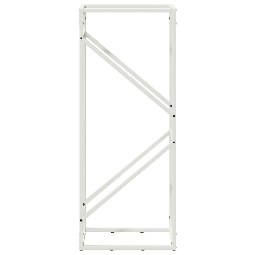 Produktbild för Vedställ vit 40x25x100 cm kallvalsat stål