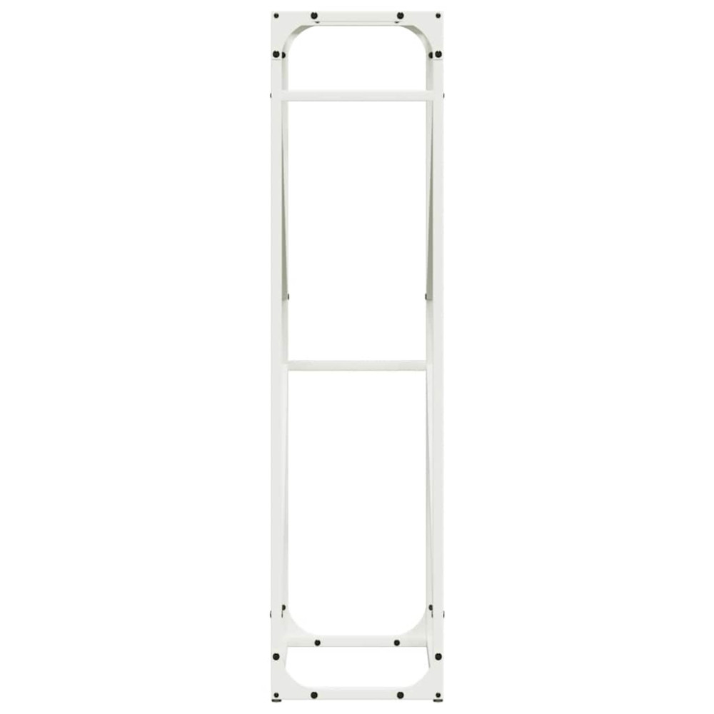 Produktbild för Vedställ vit 40x25x100 cm kallvalsat stål