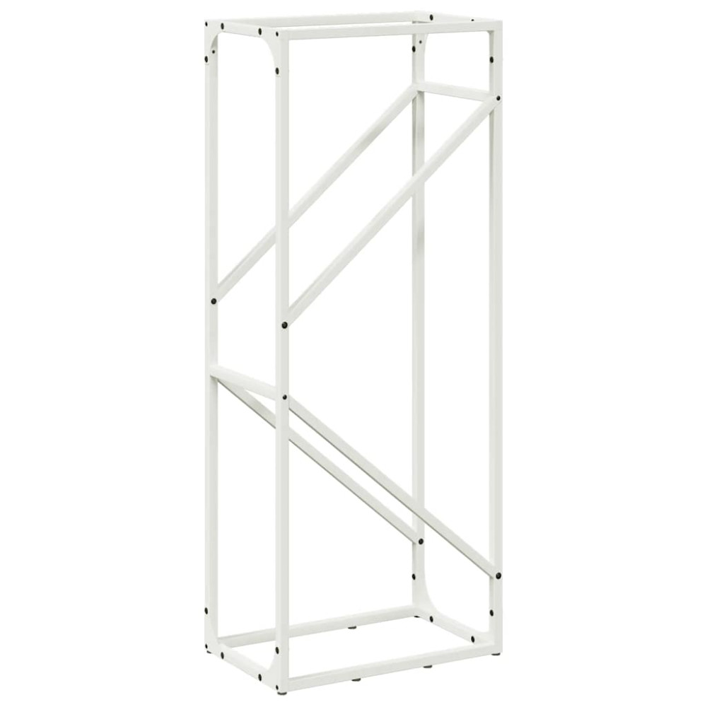 Produktbild för Vedställ vit 40x25x100 cm kallvalsat stål