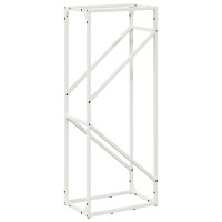 Produktbild för Vedställ vit 40x25x100 cm kallvalsat stål