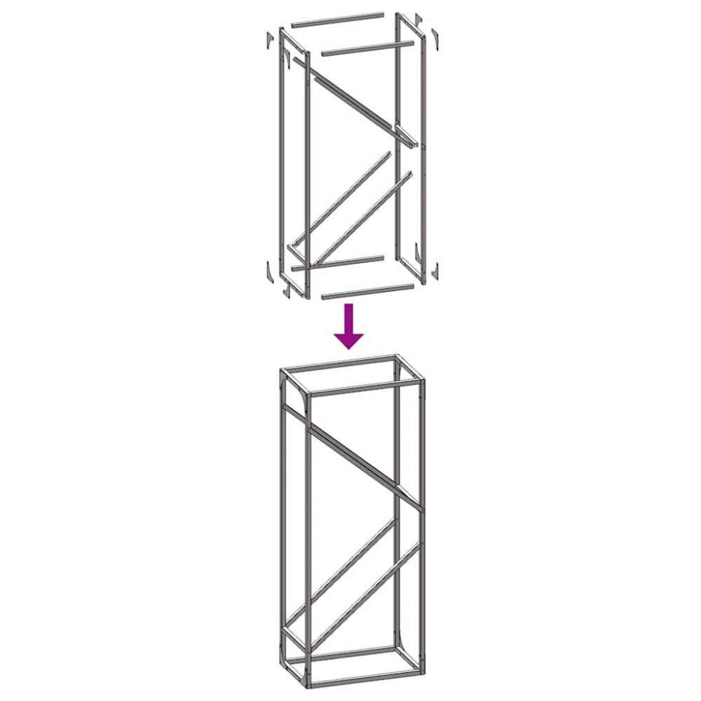 Produktbild för Vedställ vit 40x25x100 cm kallvalsat stål