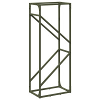 Produktbild för Vedställ olivgrön 40x25x100 cm kallvalsat stål
