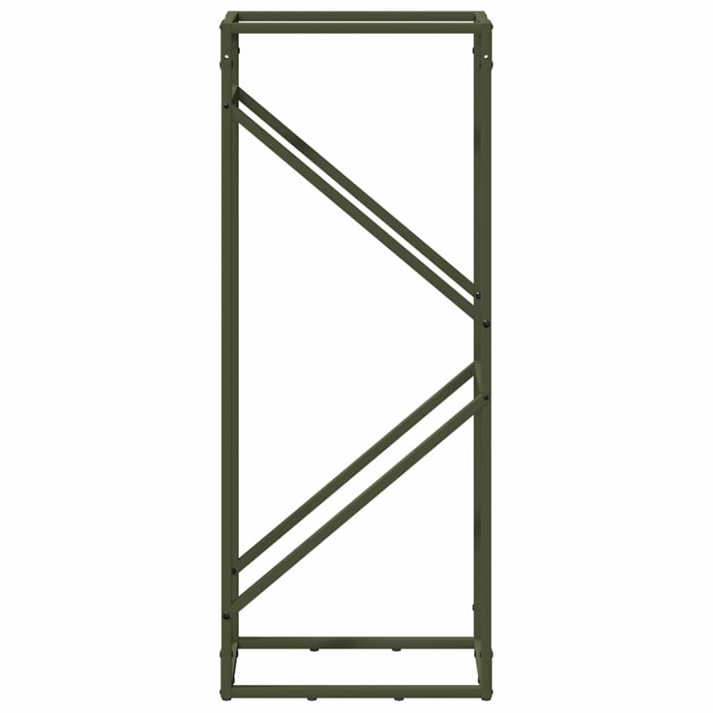 Produktbild för Vedställ olivgrön 40x25x100 cm kallvalsat stål