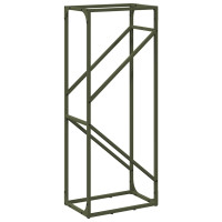 Produktbild för Vedställ olivgrön 40x25x100 cm kallvalsat stål