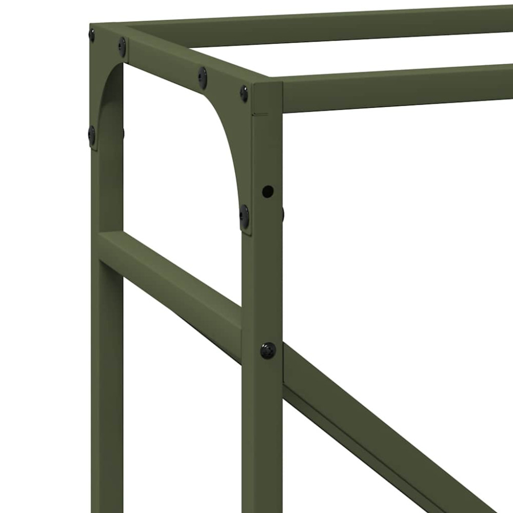 Produktbild för Vedställ olivgrön 40x25x100 cm kallvalsat stål
