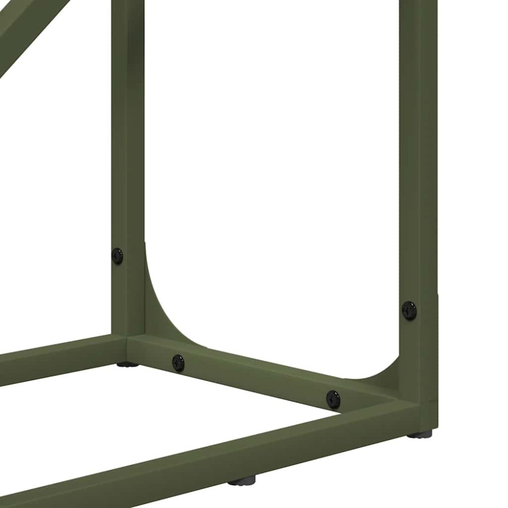 Produktbild för Vedställ olivgrön 40x25x100 cm kallvalsat stål