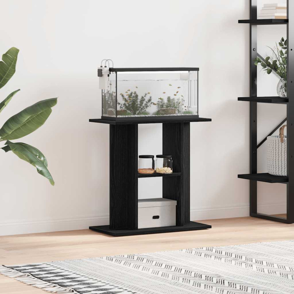 Produktbild för Akvariestativ svart ek 60x30x60 cm konstruerat trä