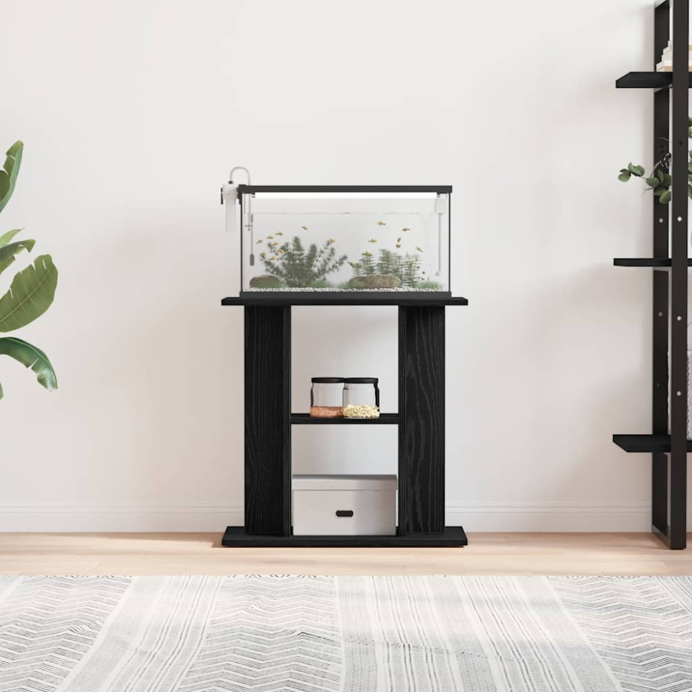 Produktbild för Akvariestativ svart ek 60x30x60 cm konstruerat trä