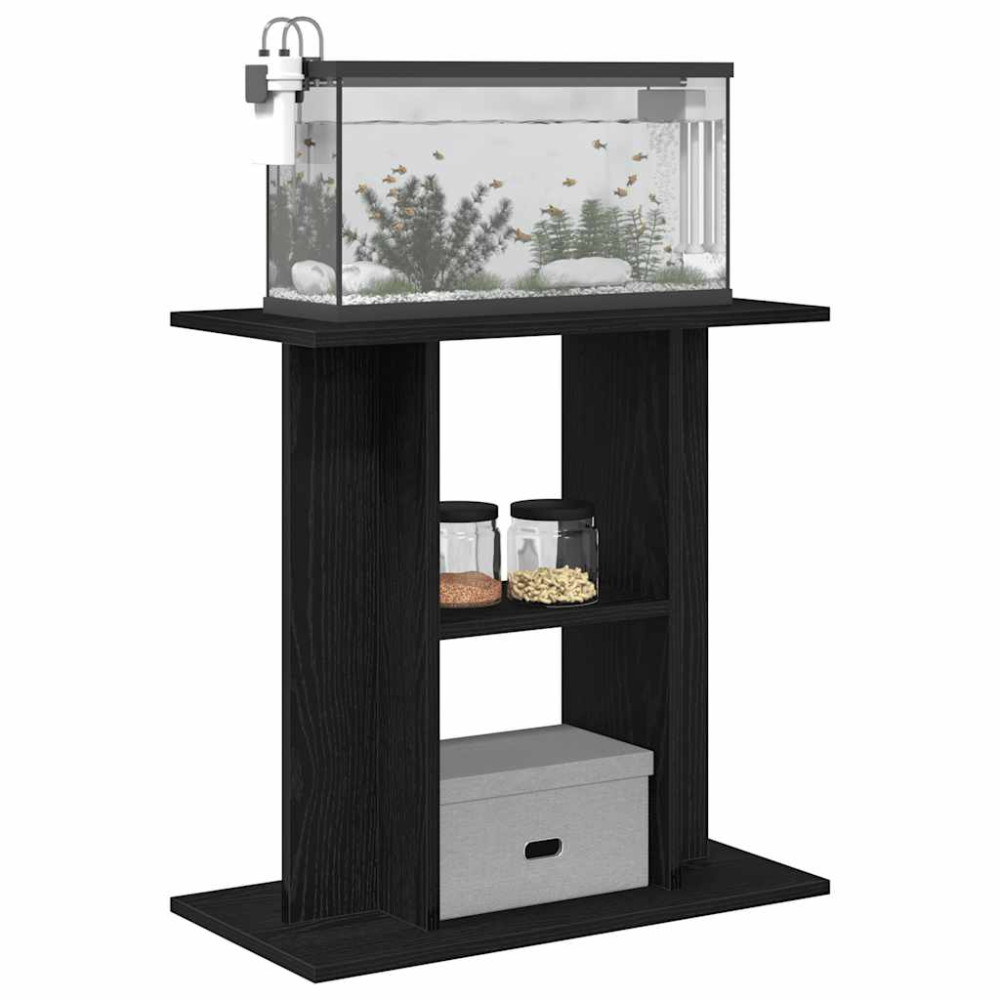 Produktbild för Akvariestativ svart ek 60x30x60 cm konstruerat trä