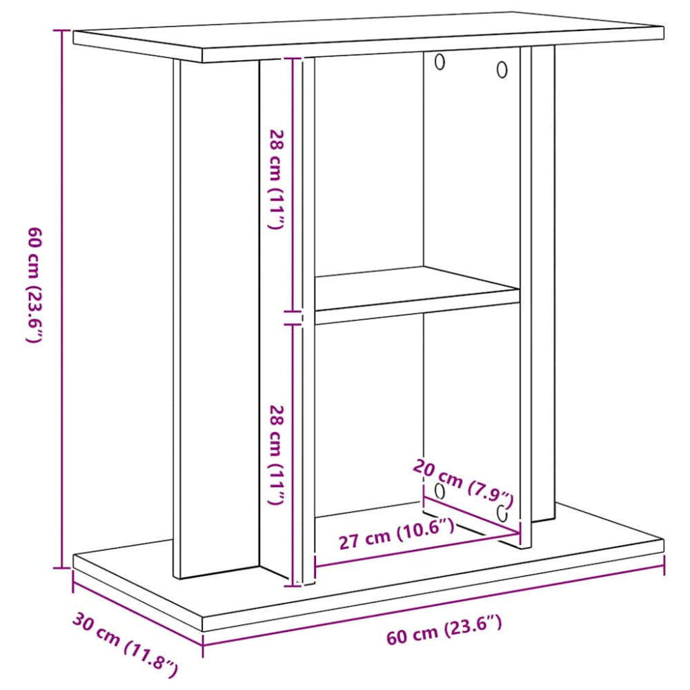 Produktbild för Akvariestativ svart ek 60x30x60 cm konstruerat trä
