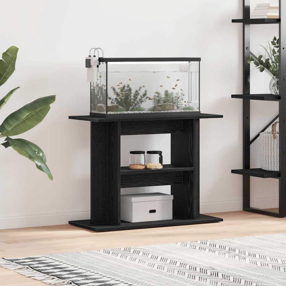 Produktbild för Akvarieställ svart ek 80x35x60 cm konstruerat trä