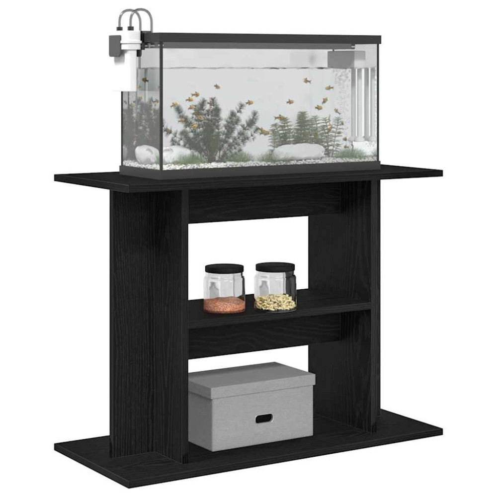 Produktbild för Akvarieställ svart ek 80x35x60 cm konstruerat trä