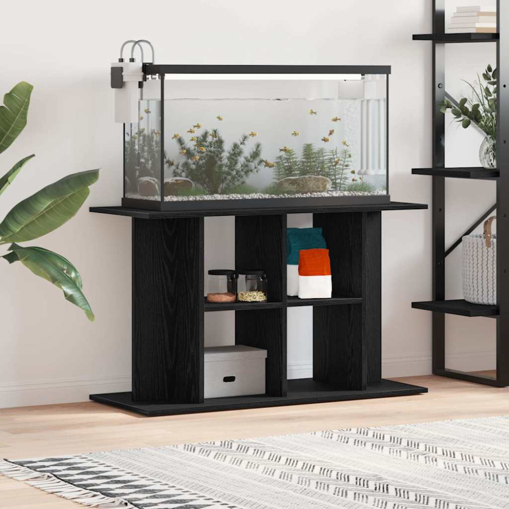 Produktbild för Akvariestativ svart ek 100x40x60 cm konstruerat trä