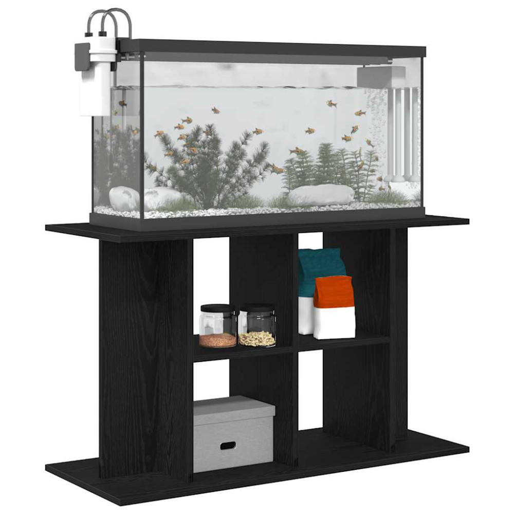 Produktbild för Akvariestativ svart ek 100x40x60 cm konstruerat trä