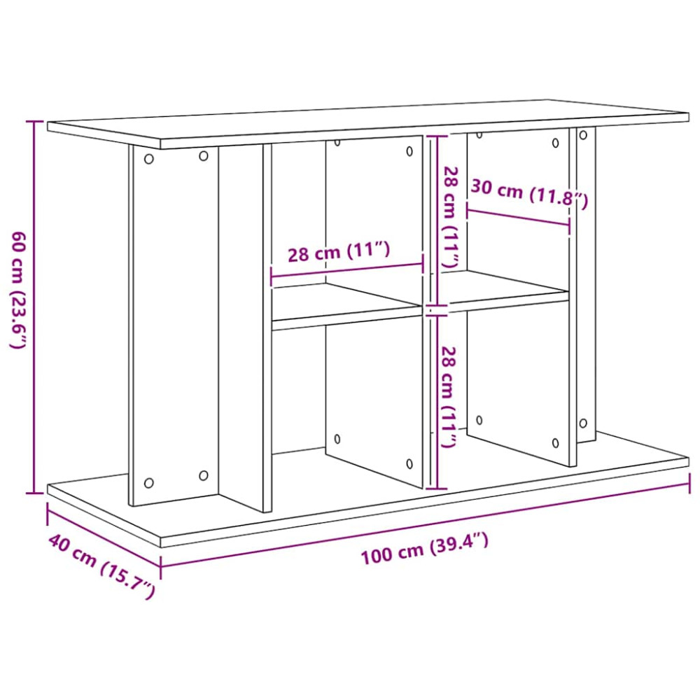 Produktbild för Akvariestativ svart ek 100x40x60 cm konstruerat trä