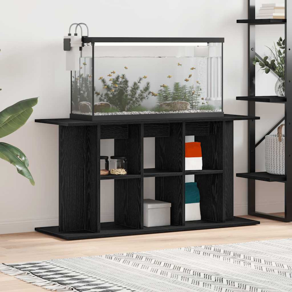 Produktbild för Akvariestativ svart ek 120x40x60 cm konstruerat trä