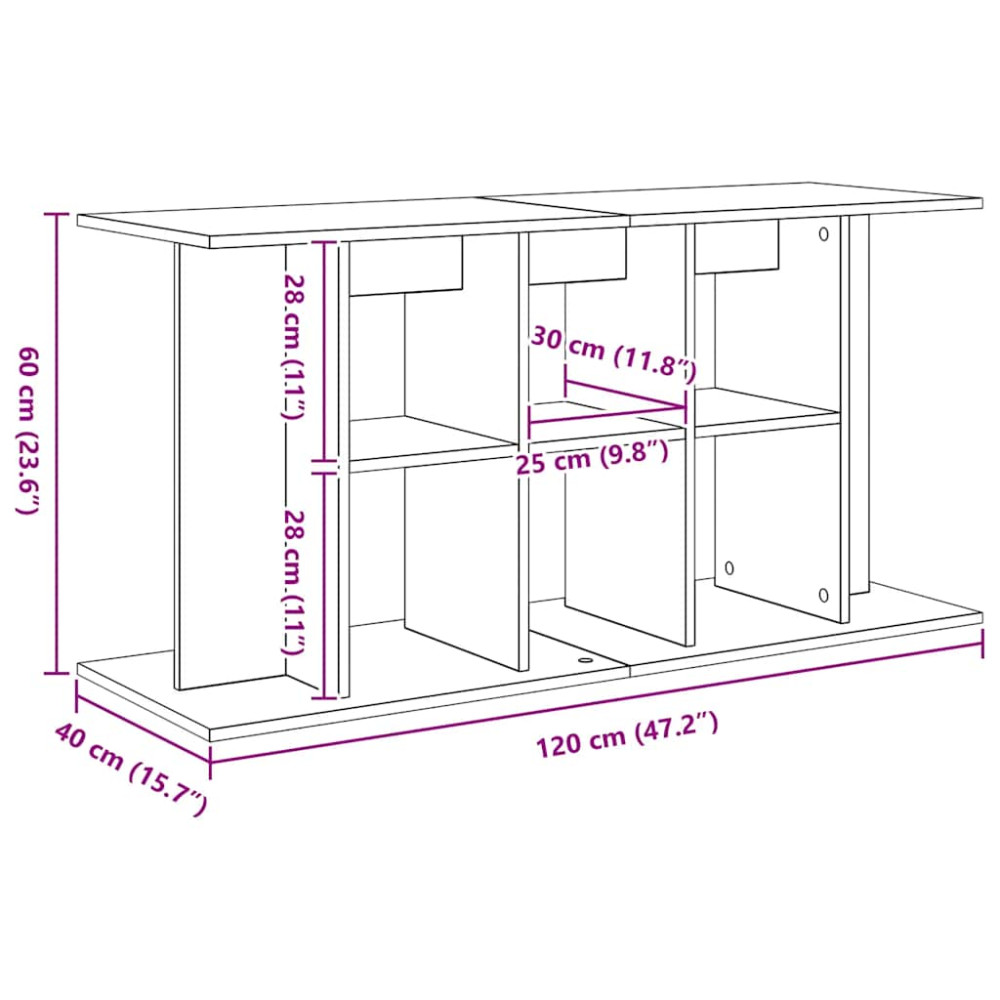 Produktbild för Akvariestativ svart ek 120x40x60 cm konstruerat trä