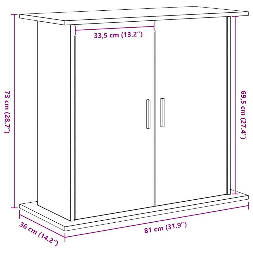 Produktbild för Akvariestativ svart ek 81x36x73 cm konstruerat trä