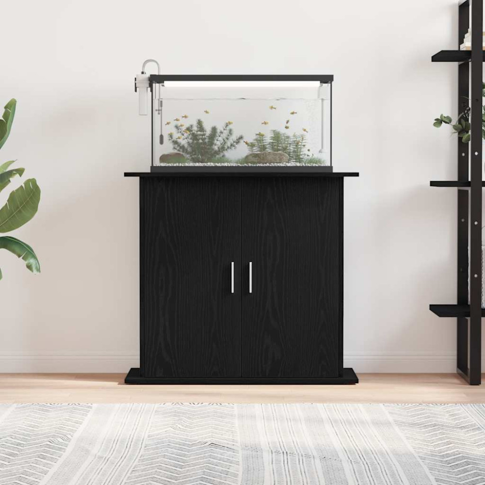 Produktbild för Akvariestativ svart ek 81x36x73 cm konstruerat trä