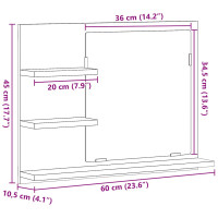 Produktbild för Badrumsspegel svart ek 60x10,5x45 cm konstruerat trä