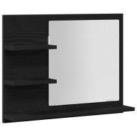 Produktbild för Badrumsspegel svart ek 60x10,5x45 cm konstruerat trä