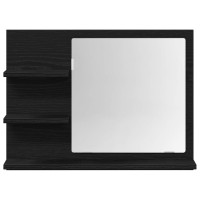 Produktbild för Badrumsspegel svart ek 60x10,5x45 cm konstruerat trä