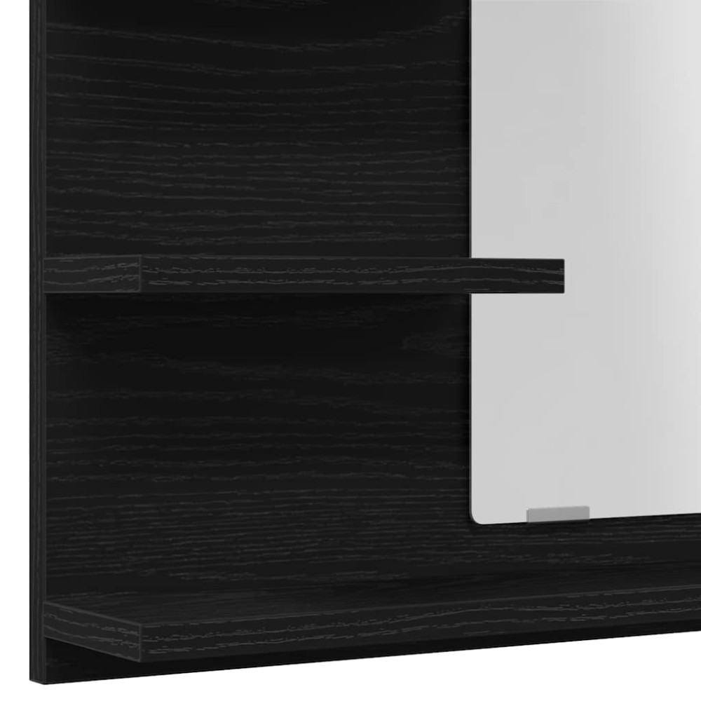 Produktbild för Badrumsspegel svart ek 60x10,5x45 cm konstruerat trä