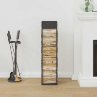 Produktbild för Vedställ svart 25x25x100 cm kallvalsat stål
