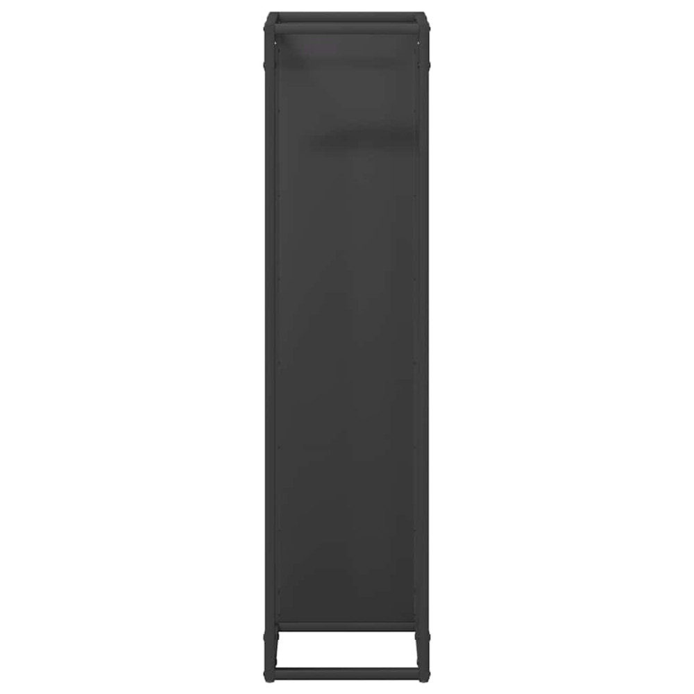 Produktbild för Vedställ svart 25x25x100 cm kallvalsat stål
