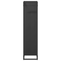 Produktbild för Vedställ svart 25x25x100 cm kallvalsat stål