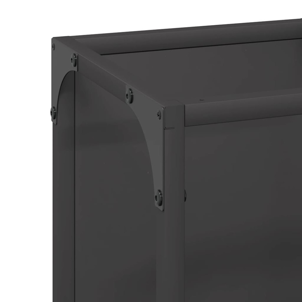 Produktbild för Vedställ svart 25x25x100 cm kallvalsat stål