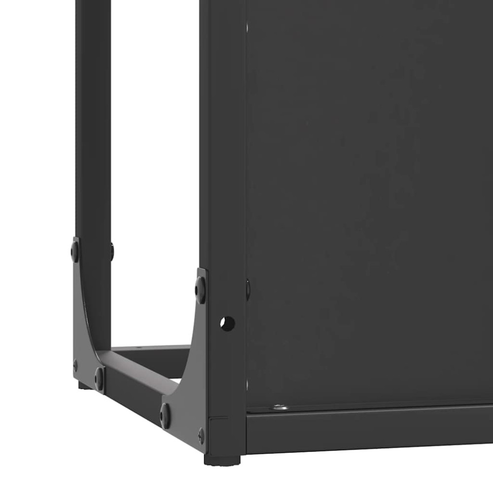 Produktbild för Vedställ svart 25x25x100 cm kallvalsat stål