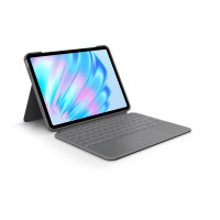 Produktbild för Logitech Combo Touch - tangentbord och foliefodral - med pekdyna - QWERTY - nordiskt (danska/finska/norska/svenska) - oxford-grå Inmatningsenhet