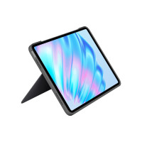 Produktbild för Logitech Combo Touch - tangentbord och foliefodral - med pekdyna - QWERTY - nordiskt (danska/finska/norska/svenska) - oxford-grå Inmatningsenhet