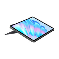 Produktbild för Logitech Combo Touch - tangentbord och foliefodral - med pekdyna - QWERTY - nordiskt (danska/finska/norska/svenska) - oxford-grå Inmatningsenhet