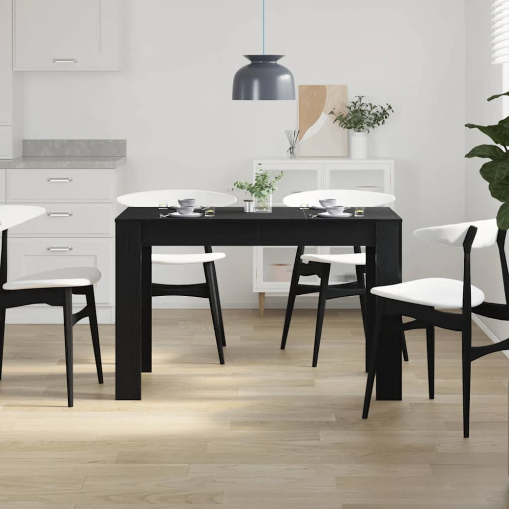 Produktbild för Matbord svart ek 120x60x76 cm konstruerat trä