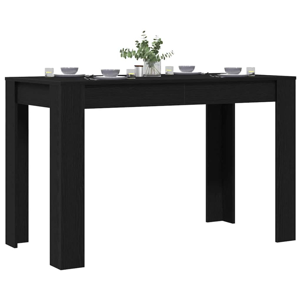 Produktbild för Matbord svart ek 120x60x76 cm konstruerat trä