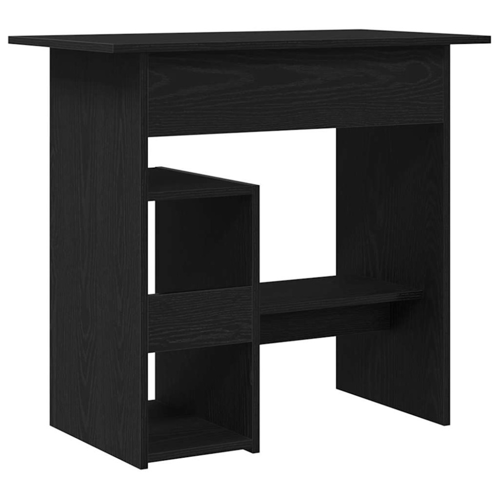 Produktbild för Skrivbord svart ek 80x45x74 cm konstruerat trä