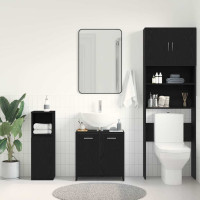 Produktbild för Tvättställsskåp svart ek 60x33x60 cm konstruerat trä