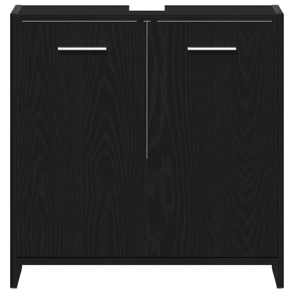 Produktbild för Tvättställsskåp svart ek 60x33x60 cm konstruerat trä