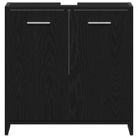 Produktbild för Tvättställsskåp svart ek 60x33x60 cm konstruerat trä