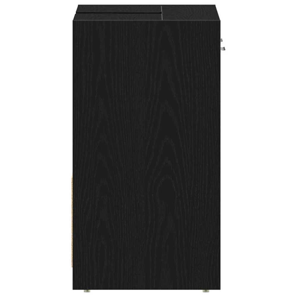 Produktbild för Tvättställsskåp svart ek 60x33x60 cm konstruerat trä