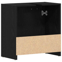 Produktbild för Tvättställsskåp svart ek 60x33x60 cm konstruerat trä