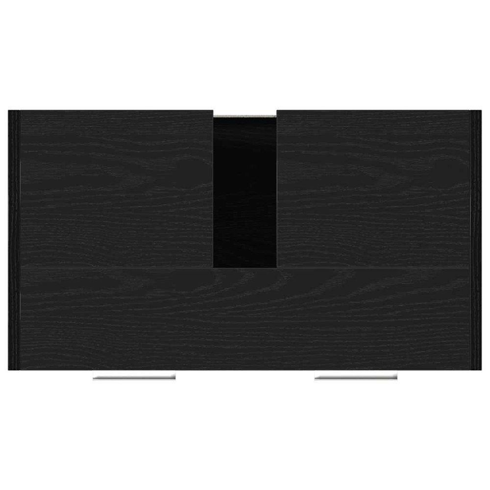 Produktbild för Tvättställsskåp svart ek 60x33x60 cm konstruerat trä