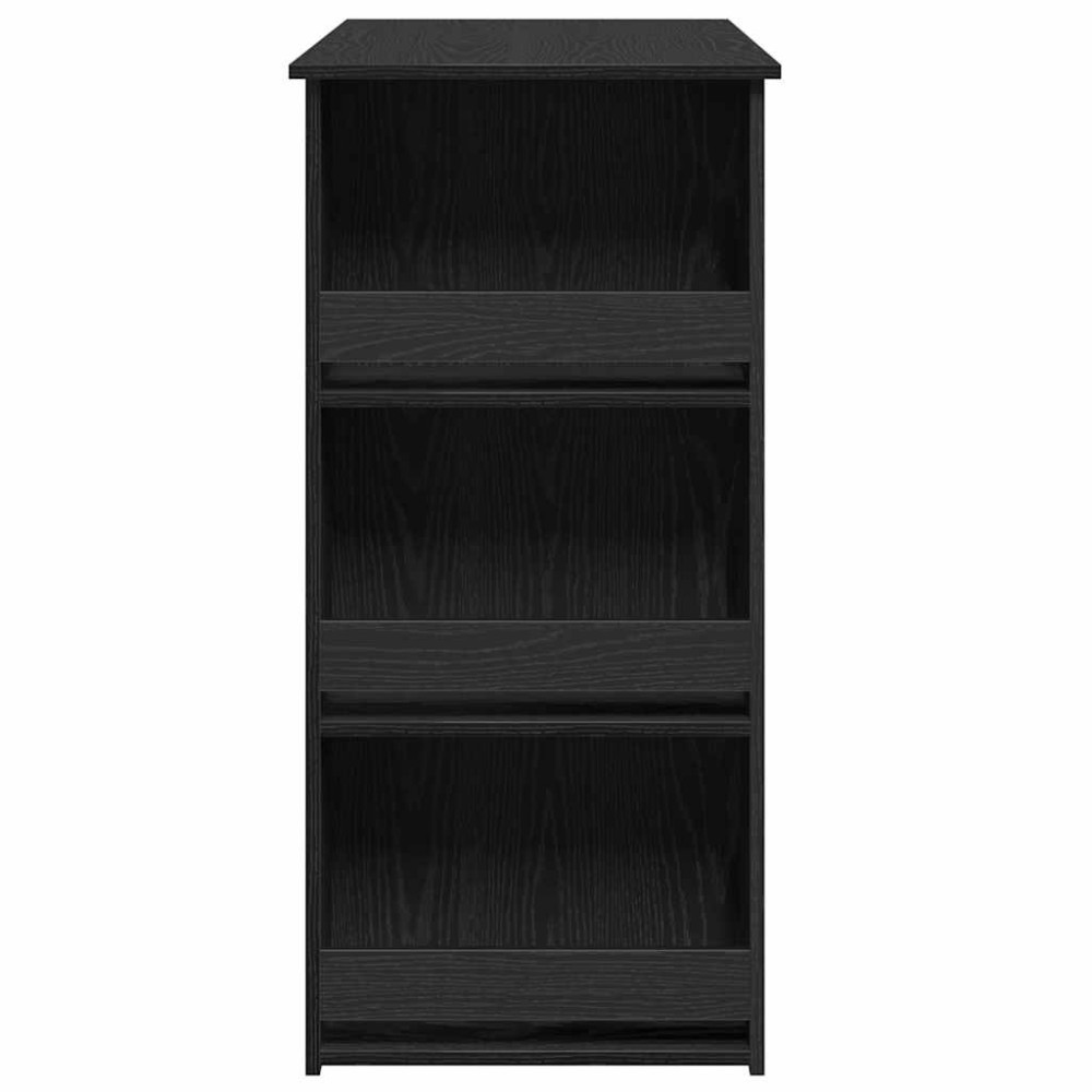 Produktbild för Barbord med förvaringshylla svart ek 102x50x103,5 cm