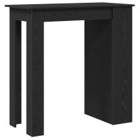 Produktbild för Barbord med förvaringshylla svart ek 102x50x103,5 cm