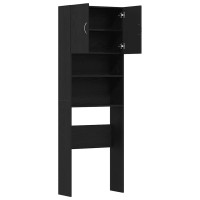 Produktbild för Tvättmaskinsskåp svart ek 64x24x190 cm konstruerat trä