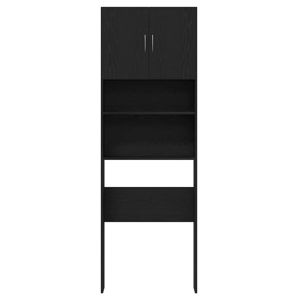 Produktbild för Tvättmaskinsskåp svart ek 64x24x190 cm konstruerat trä