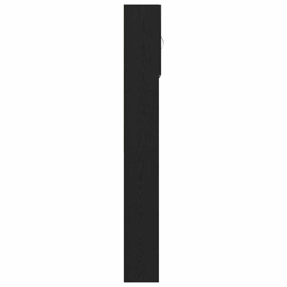 Produktbild för Tvättmaskinsskåp svart ek 64x24x190 cm konstruerat trä